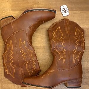 Brown Western Ankle Boots